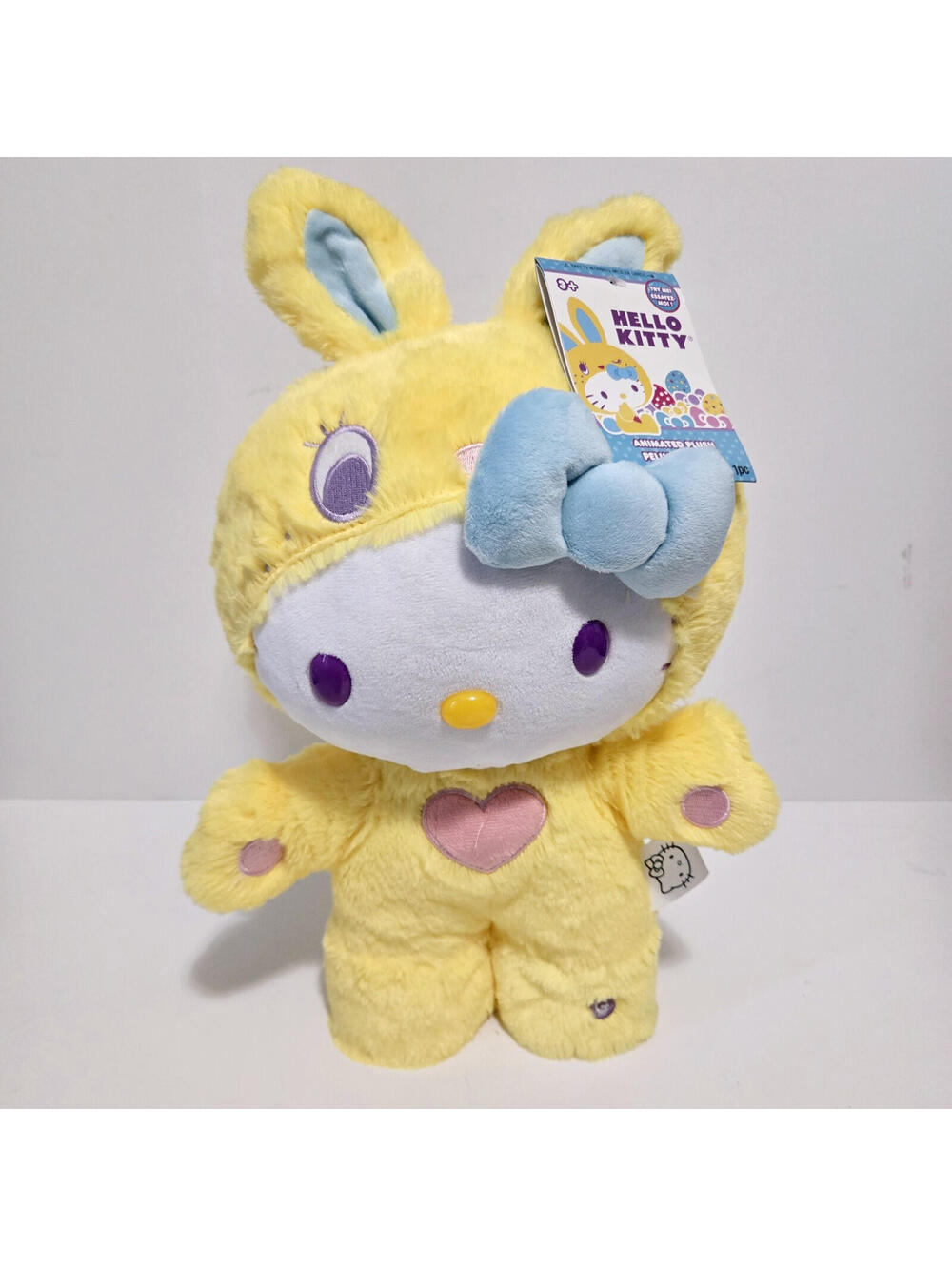 Hello Kitty Sanrio Yellow Easter Greeter "Bunny Hop" Music & Motion Plush NWT